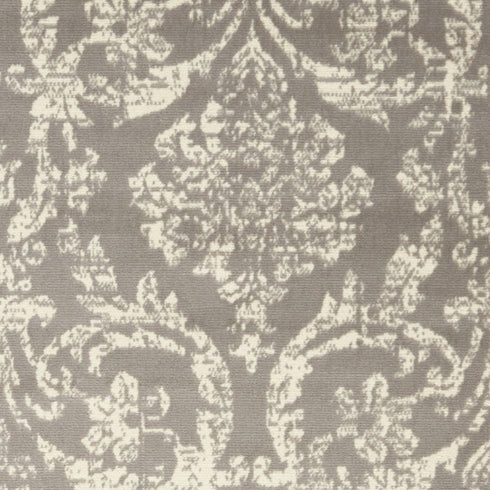2' X 4' Gray Damask Power Loom Area Rug